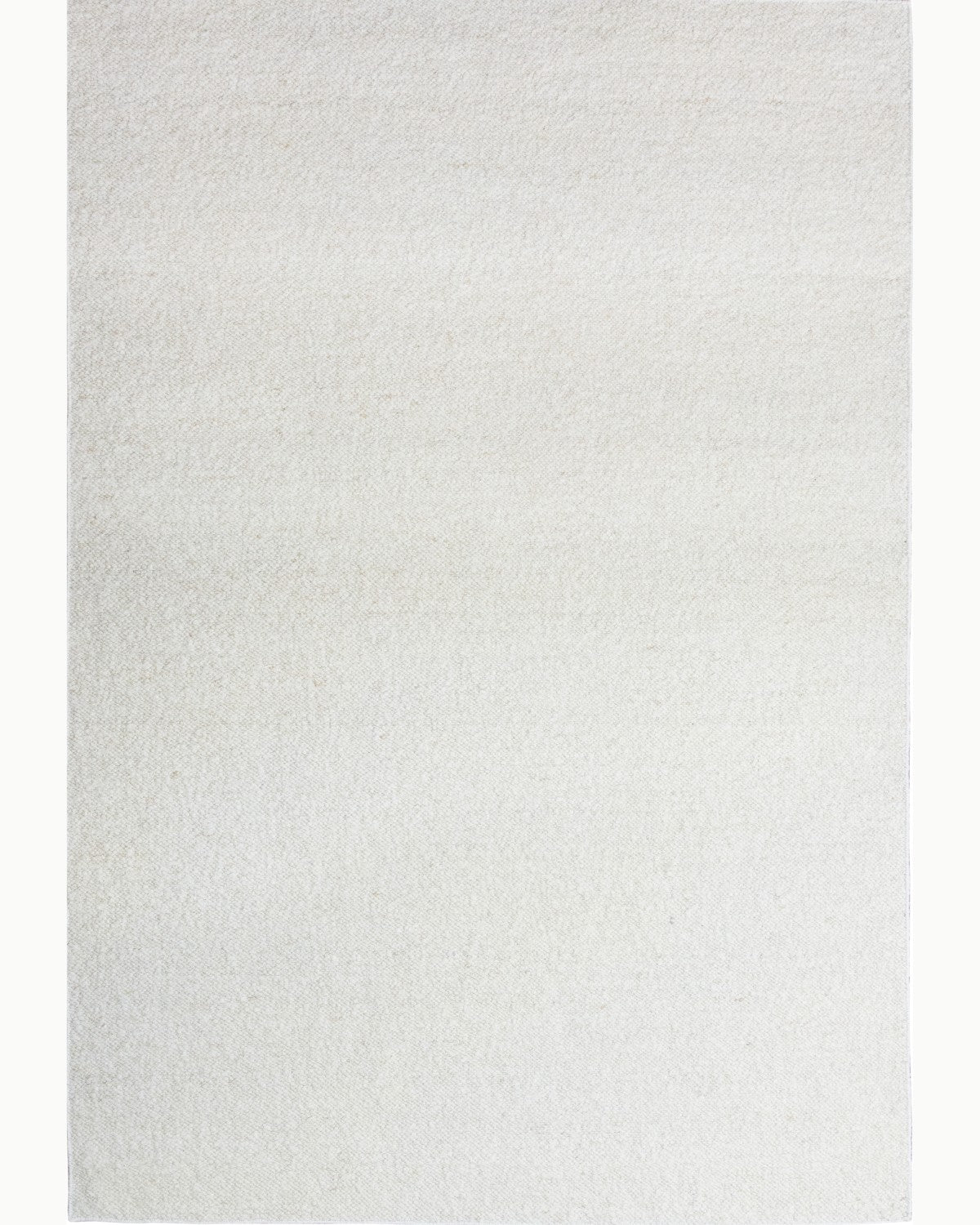 House of Bohi Mehi ivory area rug, handwoven from undyed New Zealand wool for a richly textured flatweave.
