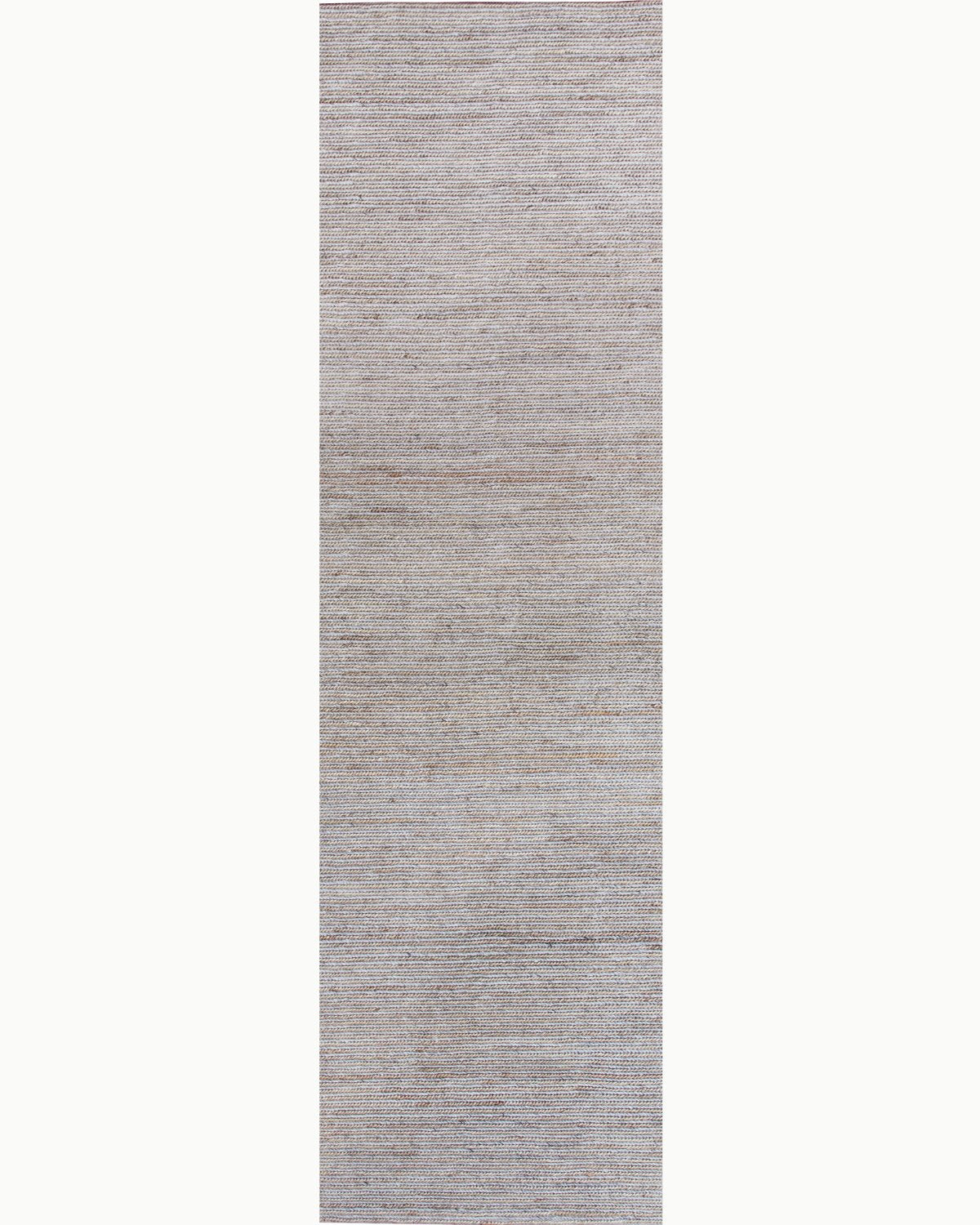 House of Bohi Rumi Runner in natural and stone. A handwoven New Zealand wool and jute flatweave for hallways and entryways.