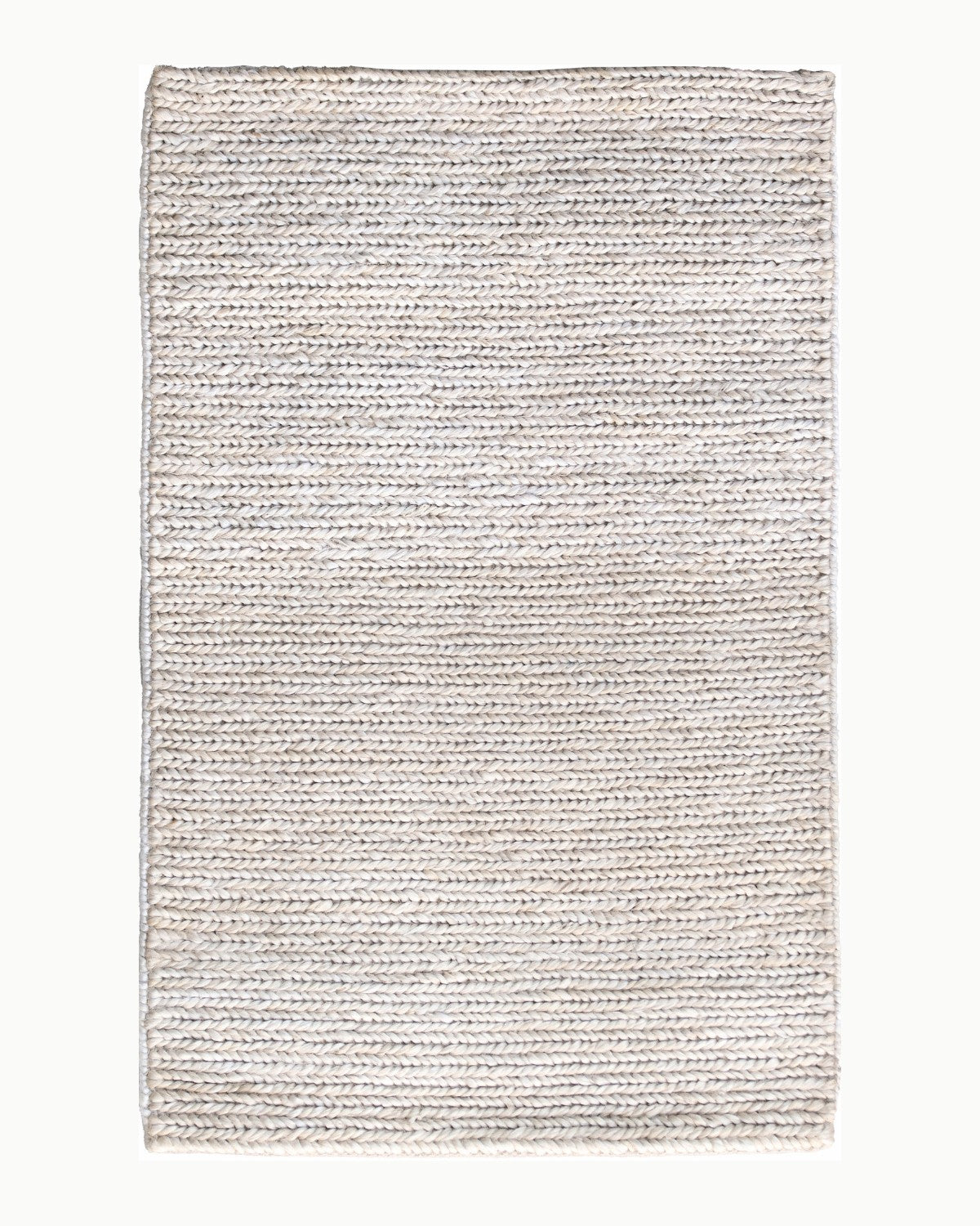 House of Bohi Nari Mat in chalk, a premium handwoven jute flatweave mat with a relaxed structural rhythm.