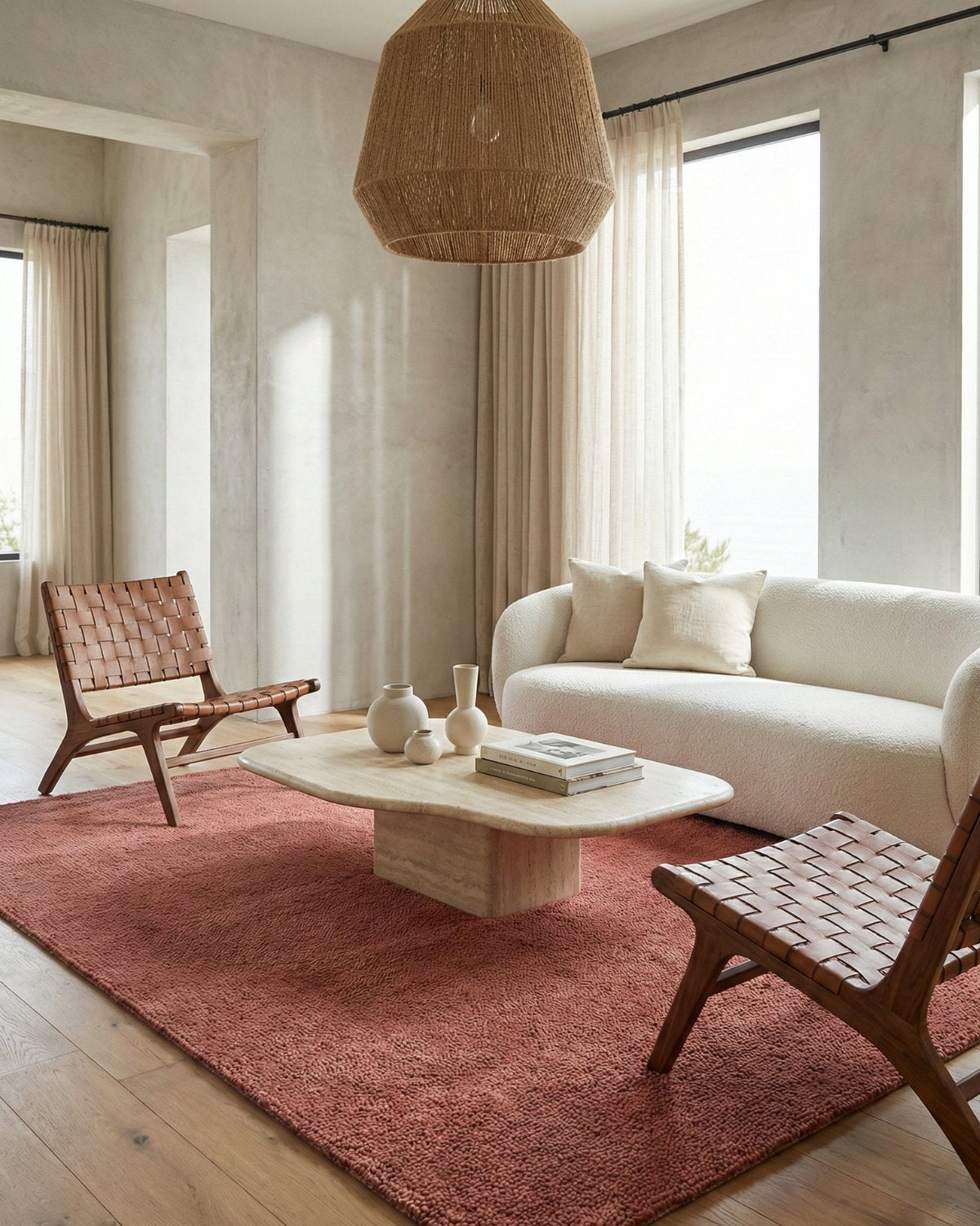 Styled beneath a coffee table, this deep textured shag anchors the space, creating a sophisticated tactile sanctuary.