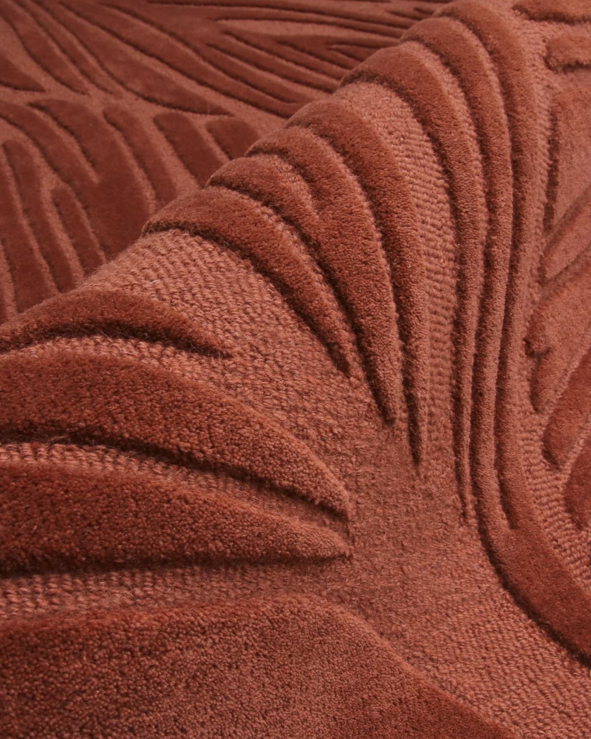 Folded cut and loop pile demonstrating a dense 15mm pile height. Sculptural texture catches light and shadow beautifully.